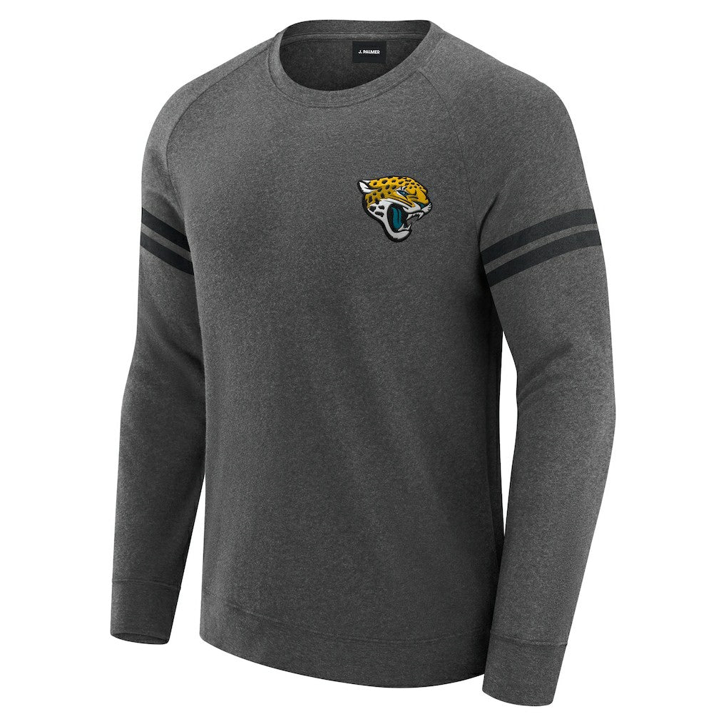 Jacksonville Jaguars J. Palmer Players Lounge Raglan Tri-Blend Sweatshirt Dark Heather Gray