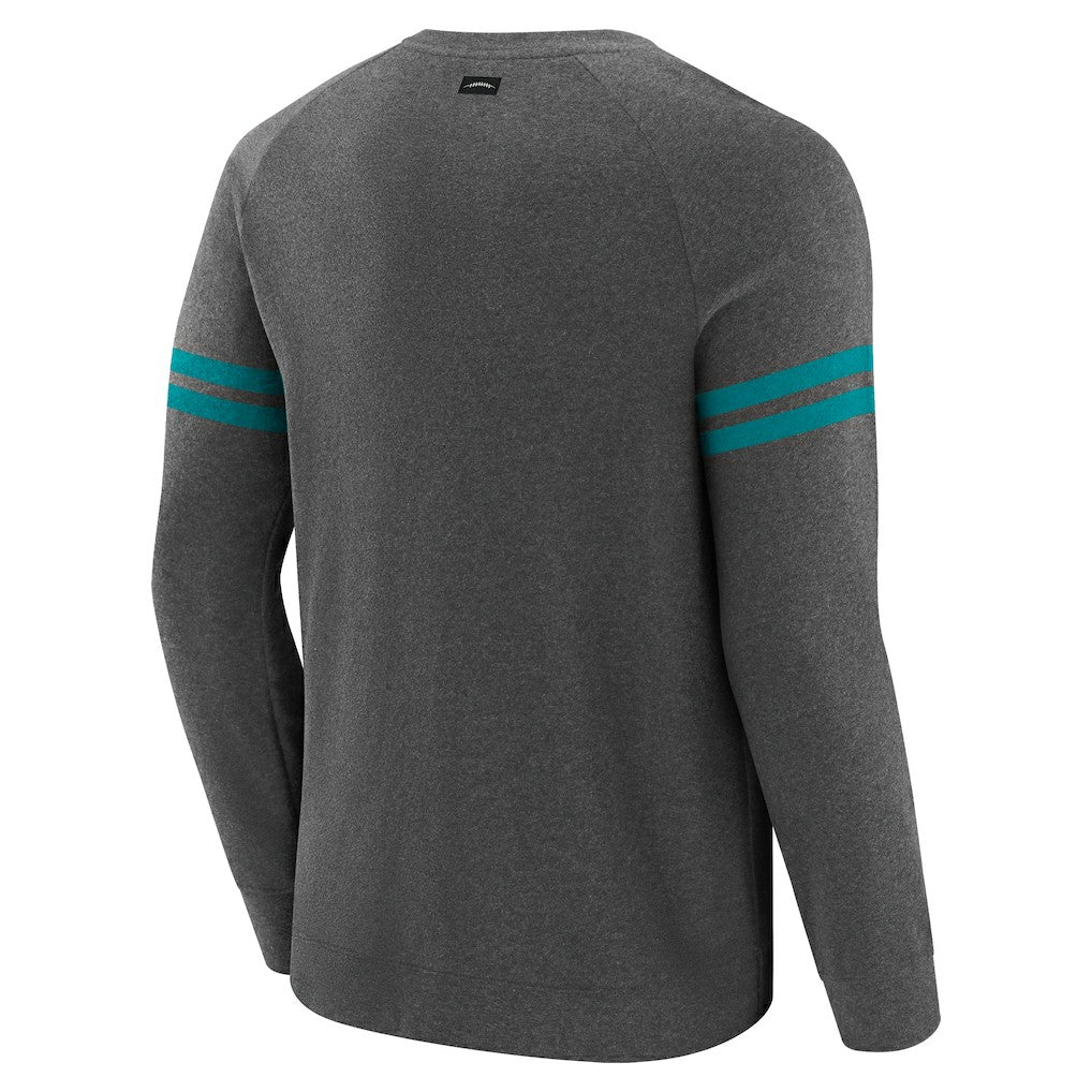 Miami Dolphins J. Palmer Players Lounge Raglan Tri-Blend Sweatshirt Dark Heather Gray