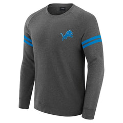 Detroit Lions J. Palmer Players Lounge Raglan Tri-Blend Sweatshirt Dark Heather Gray