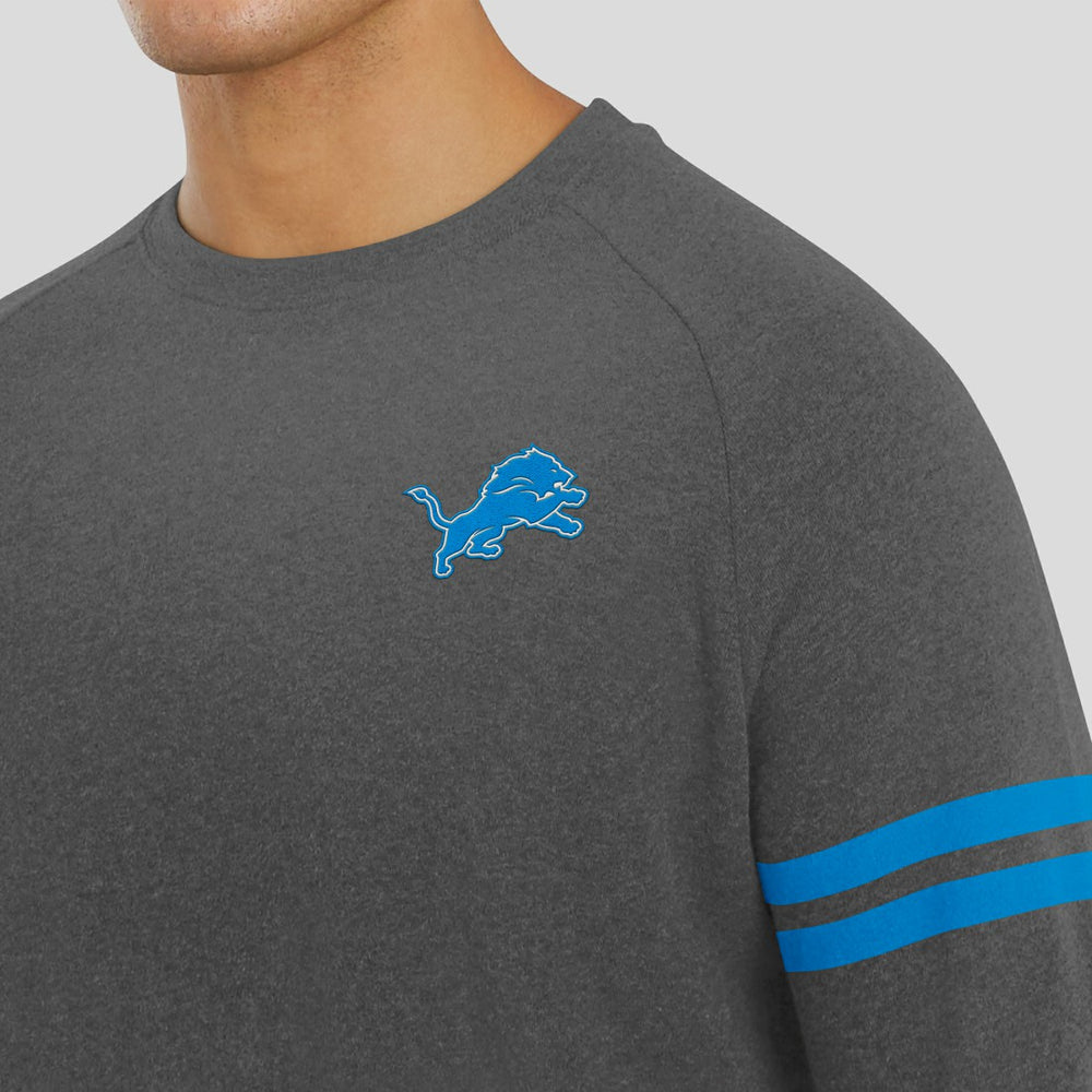 Detroit Lions J. Palmer Players Lounge Raglan Tri-Blend Sweatshirt Dark Heather Gray