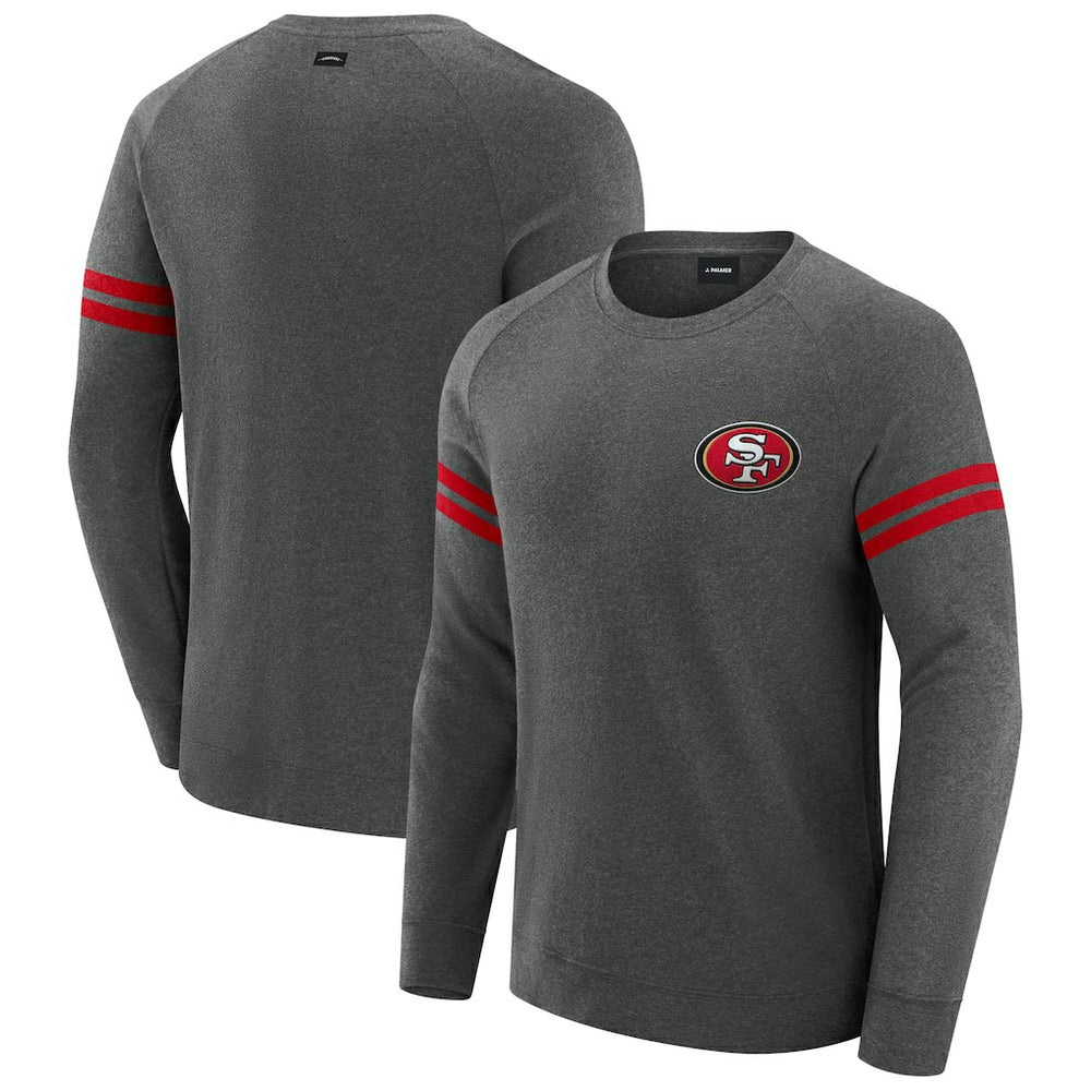 San Francisco 49ers J. Palmer Players Lounge Raglan Tri-Blend Sweatshirt Dark Heather Gray