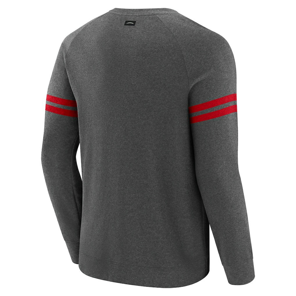 San Francisco 49ers J. Palmer Players Lounge Raglan Tri-Blend Sweatshirt Dark Heather Gray