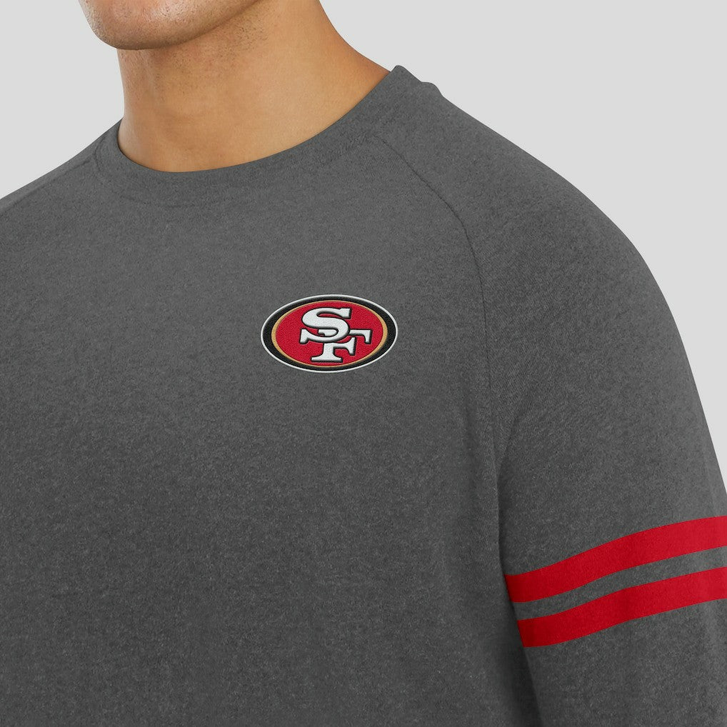 San Francisco 49ers J. Palmer Players Lounge Raglan Tri-Blend Sweatshirt Dark Heather Gray