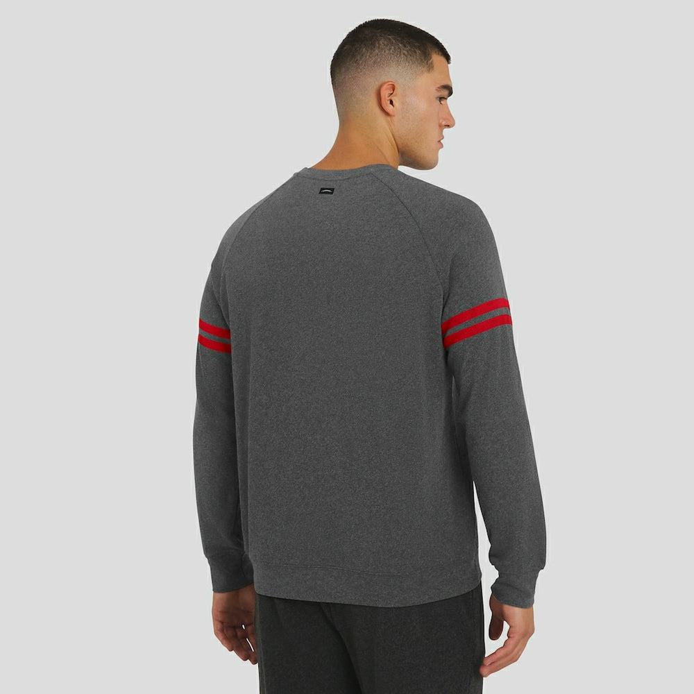 San Francisco 49ers J. Palmer Players Lounge Raglan Tri-Blend Sweatshirt Dark Heather Gray