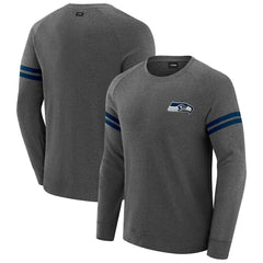Seattle Seahawks J. Palmer Players Lounge Raglan Tri-Blend Sweatshirt Dark Heather Gray