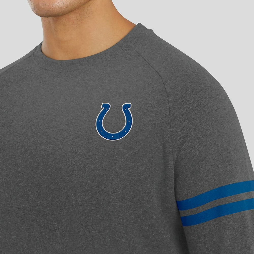 Indianapolis Colts J. Palmer Players Lounge Raglan Tri-Blend Sweatshirt Dark Heather Gray
