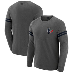 Houston Texans J. Palmer Players Lounge Raglan Tri-Blend Sweatshirt Dark Heather Gray