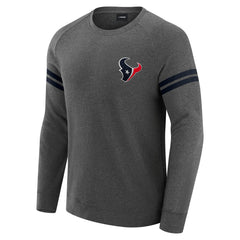 Houston Texans J. Palmer Players Lounge Raglan Tri-Blend Sweatshirt Dark Heather Gray