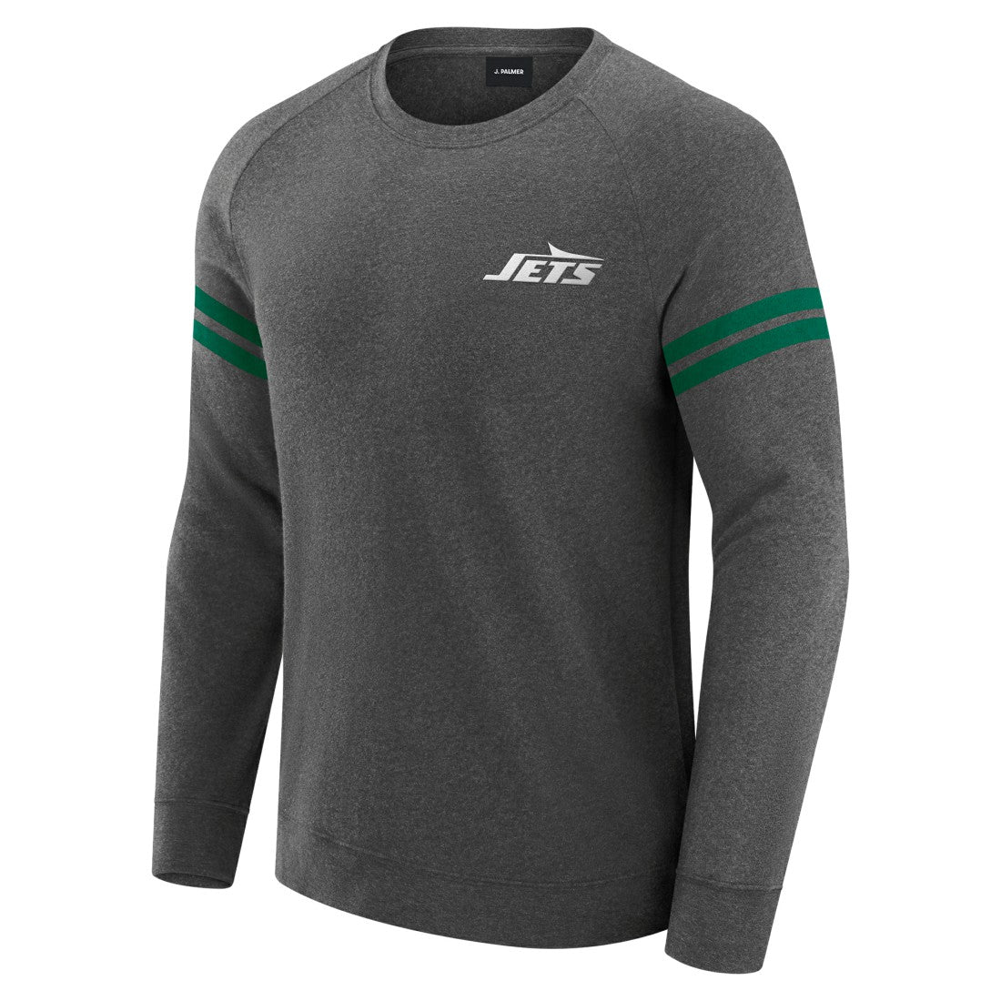 New York Jets J. Palmer Players Lounge Raglan Tri-Blend Sweatshirt Dark Heather Gray