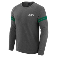 New York Jets J. Palmer Players Lounge Raglan Tri-Blend Sweatshirt Dark Heather Gray