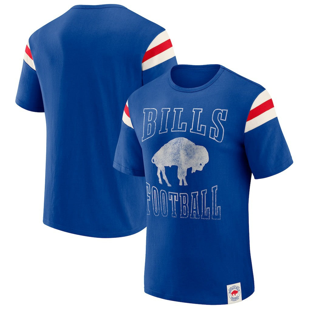 Fanatics Buffalo Bills Darius Rucker Collection Distressed Throwback Shoulder Stripe T-Shirt Royal