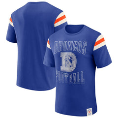 Fanatics Denver Broncos Darius Rucker Collection Distressed Throwback Shoulder Stripe T-Shirt Royal