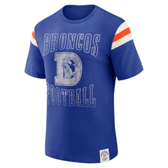 Fanatics Denver Broncos Darius Rucker Collection Distressed Throwback Shoulder Stripe T-Shirt Royal
