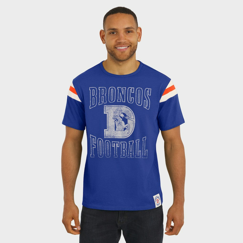 Fanatics Denver Broncos Darius Rucker Collection Distressed Throwback Shoulder Stripe T-Shirt Royal