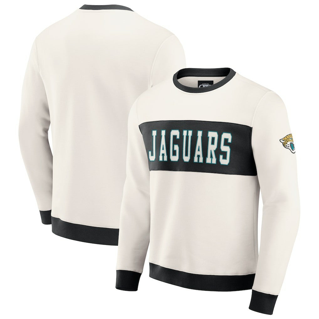 Fanatics Jacksonville Jaguars Darius Rucker Collection Colorblock Pullover Sweatshirt Cream