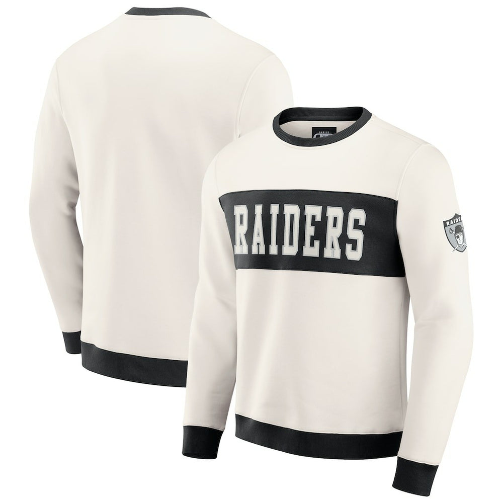 Fanatics Las Vegas Raiders Darius Rucker Collection Colorblock Pullover Sweatshirt Cream
