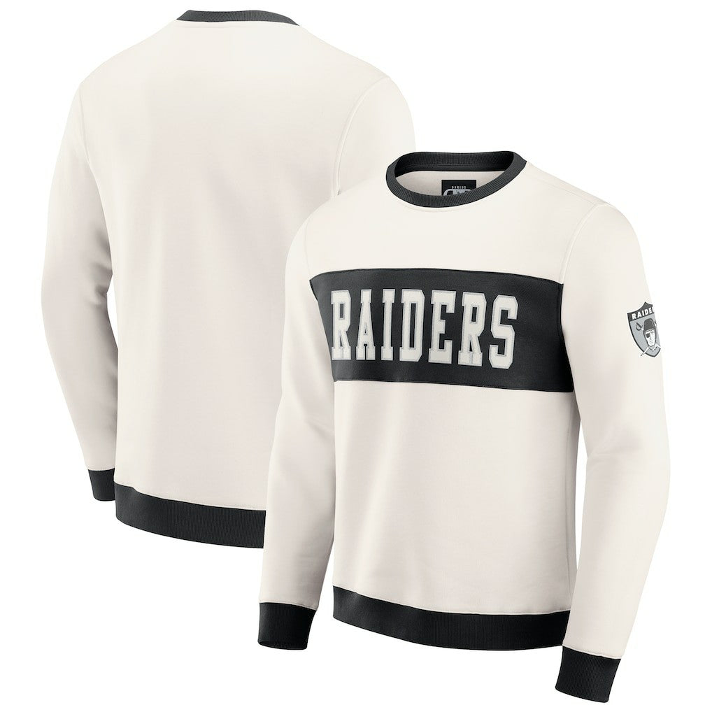 Fanatics Las Vegas Raiders Darius Rucker Collection Colorblock Pullover Sweatshirt Cream