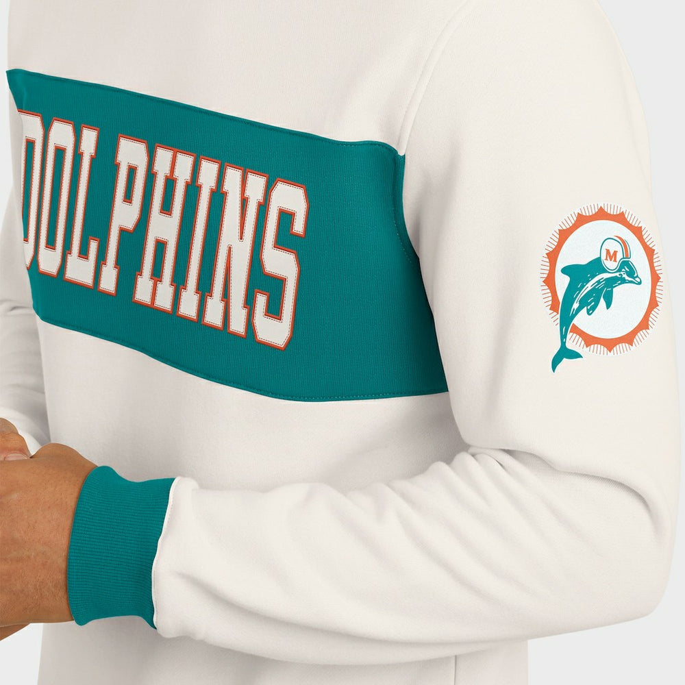 Fanatics Miami Dolphins Darius Rucker Collection Colorblock Pullover Sweatshirt Cream