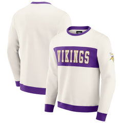 Fanatics Minnesota Vikings Darius Rucker Collection Colorblock Pullover Sweatshirt Cream