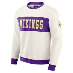 Fanatics Minnesota Vikings Darius Rucker Collection Colorblock Pullover Sweatshirt Cream