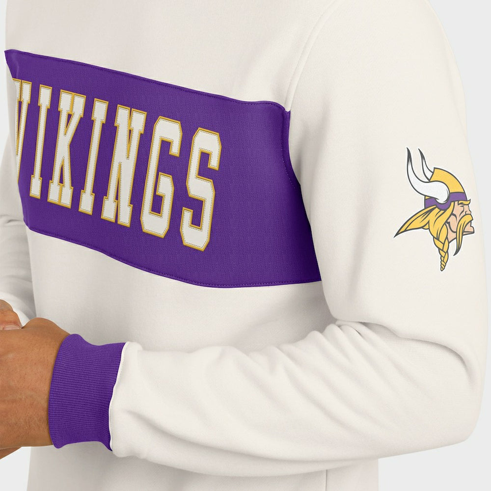 Fanatics Minnesota Vikings Darius Rucker Collection Colorblock Pullover Sweatshirt Cream