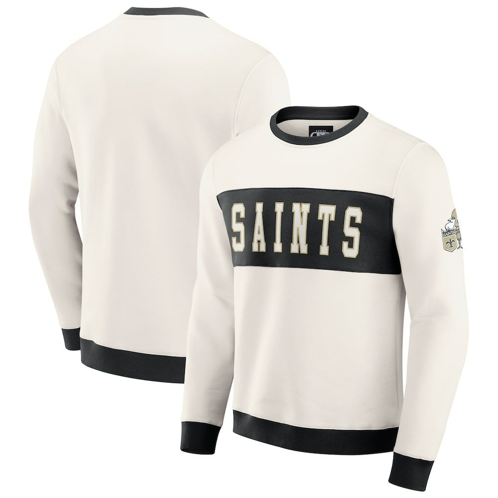 Fanatics New Orleans Saints Darius Rucker Collection Colorblock Pullover Sweatshirt Cream