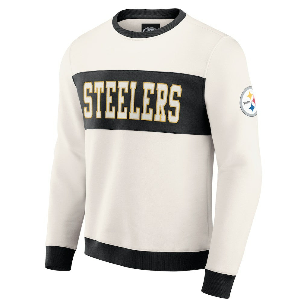 Fanatics Pittsburgh Steelers Darius Rucker Collection Colorblock Pullover Sweatshirt Cream