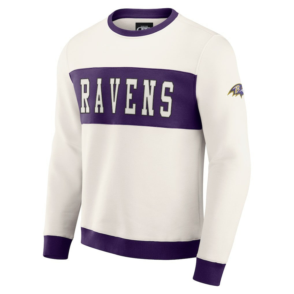 Fanatics Baltimore Ravens Darius Rucker Collection Colorblock Pullover Sweatshirt Cream
