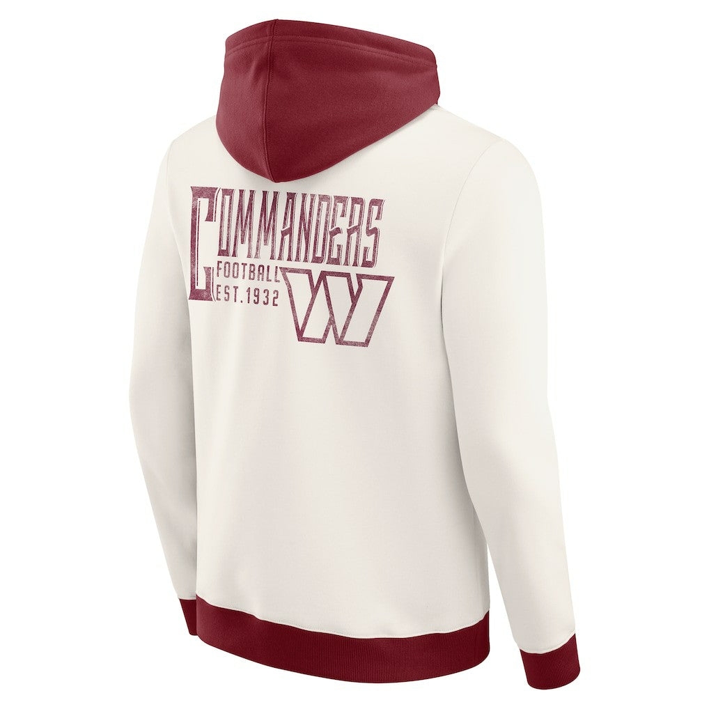 Fanatics Washington Commanders Darius Rucker Collection Distressed Graphics Full-Zip Hoodie Cream
