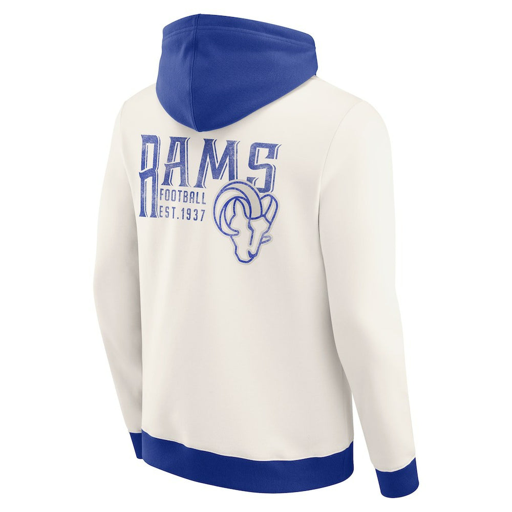 Fanatics Los Angeles Rams Darius Rucker Collection Distressed Graphics Full-Zip Hoodie Cream