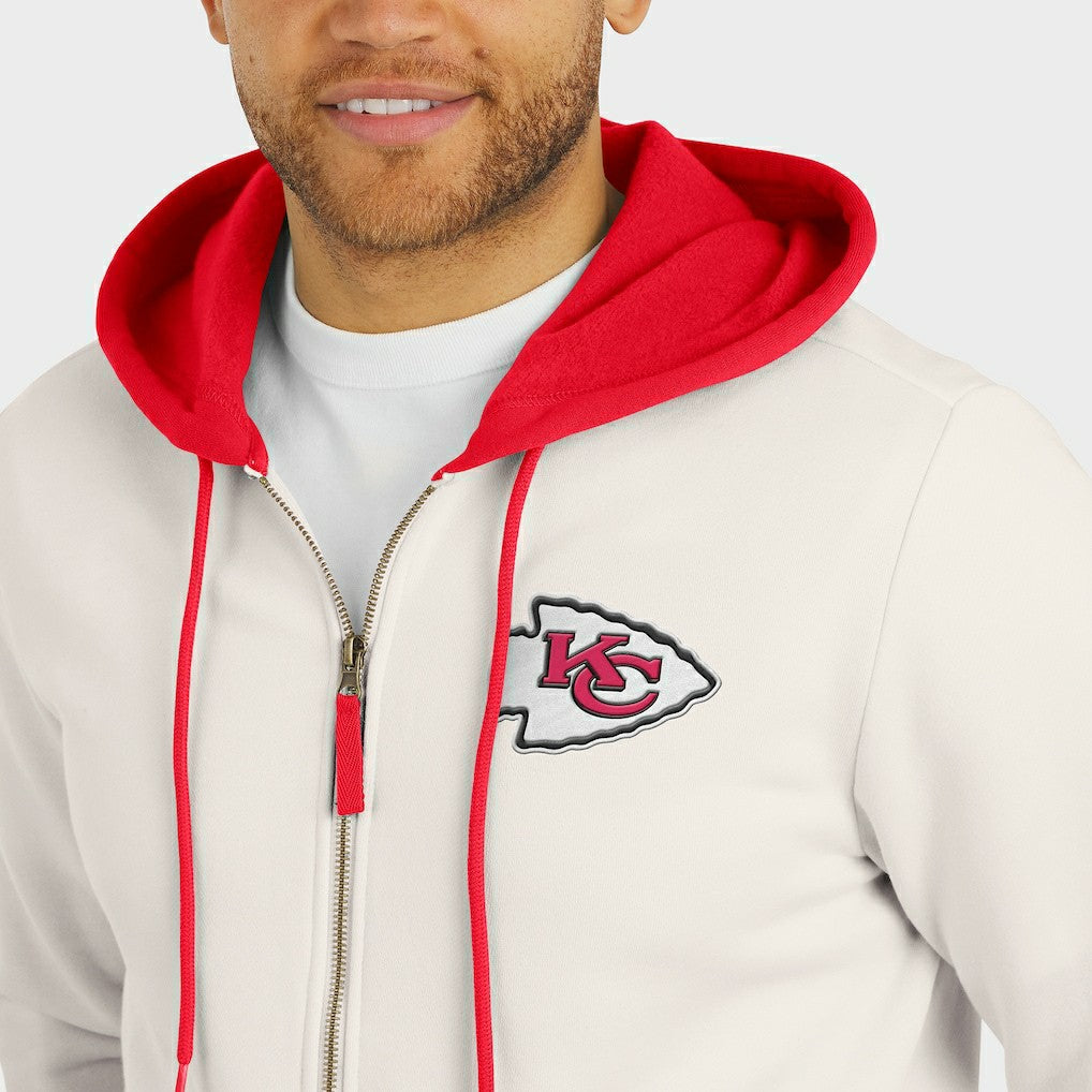 Fanatics Kansas City Chiefs Darius Rucker Collection Distressed Graphics Full-Zip Hoodie Cream