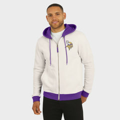 Fanatics Minnesota Vikings Darius Rucker Collection Distressed Graphics Full-Zip Hoodie Cream