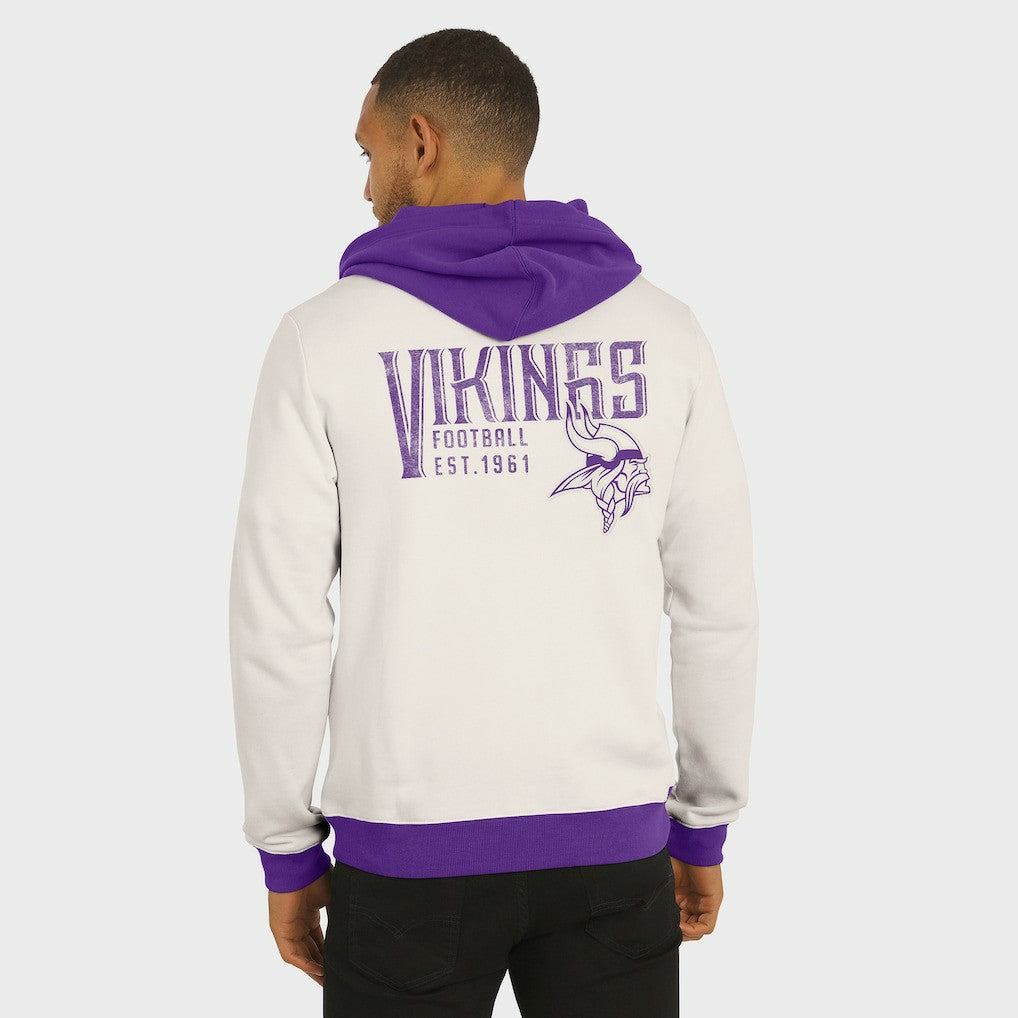 Fanatics Minnesota Vikings Darius Rucker Collection Distressed Graphics Full-Zip Hoodie Cream
