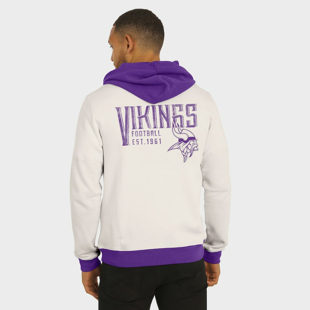 Fanatics Minnesota Vikings Darius Rucker Collection Distressed Graphics Full-Zip Hoodie Cream