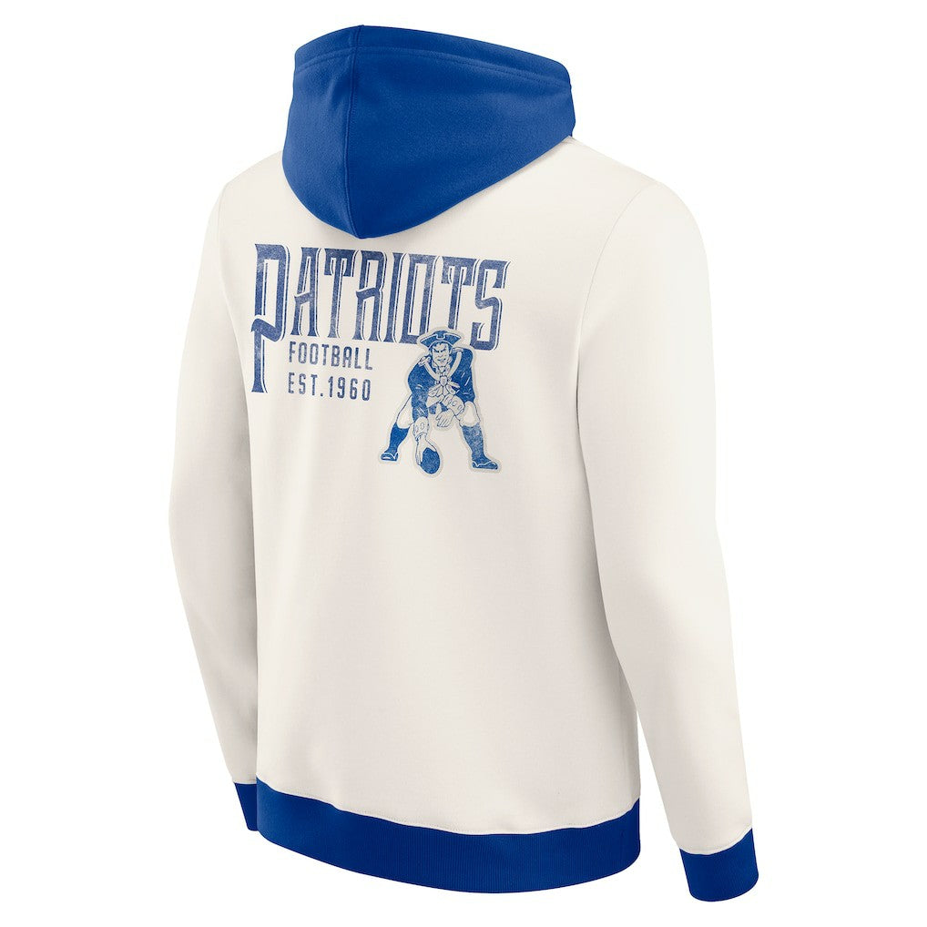 Fanatics New England Patriots Darius Rucker Collection Distressed Graphics Full-Zip Hoodie Cream