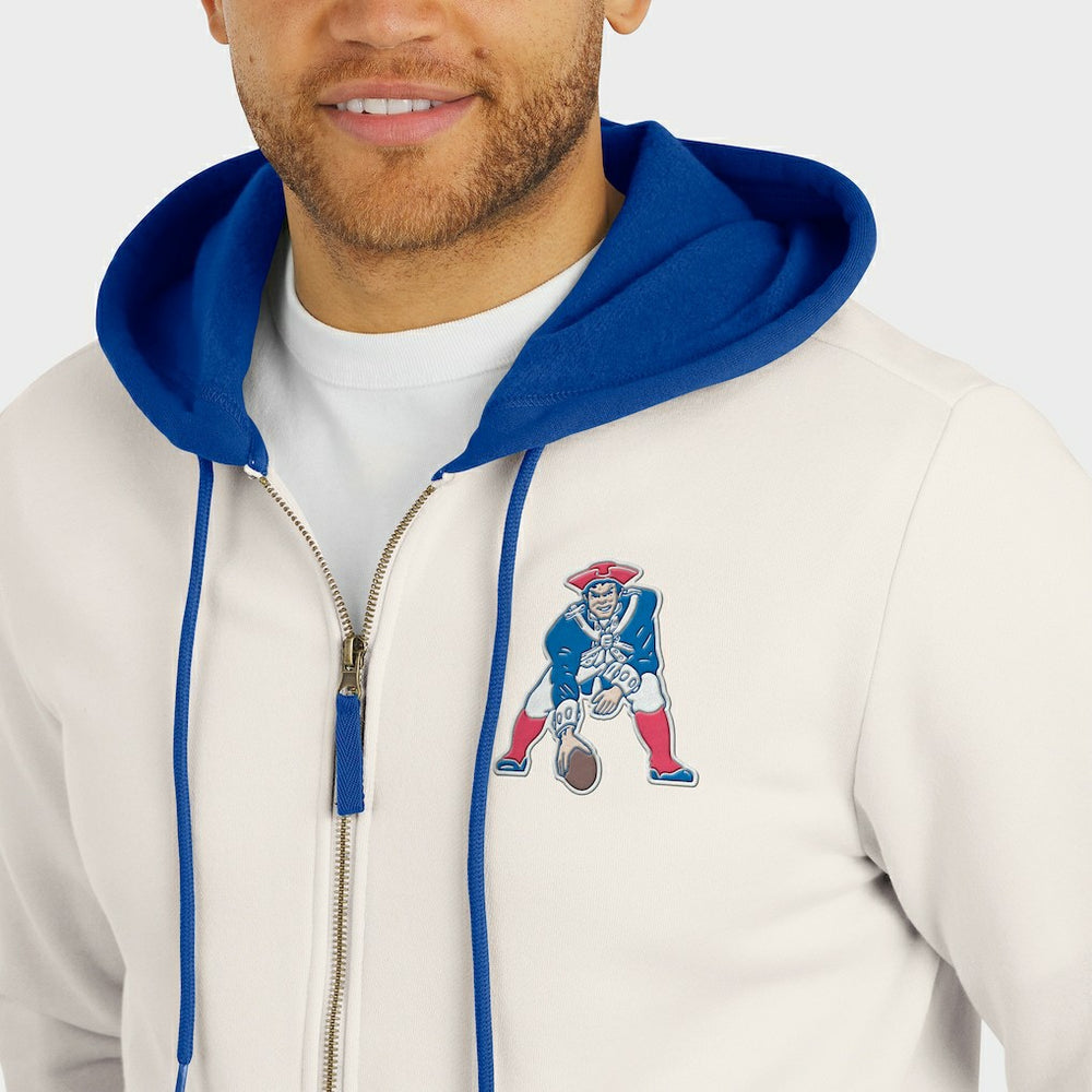Fanatics New England Patriots Darius Rucker Collection Distressed Graphics Full-Zip Hoodie Cream