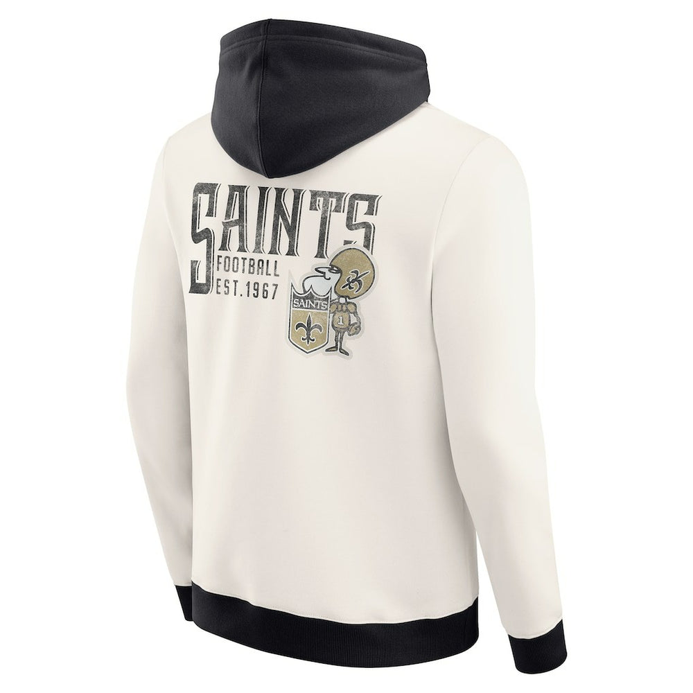 Fanatics New Orleans Saints Darius Rucker Collection Distressed Graphics Full-Zip Hoodie Cream