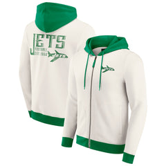 Fanatics New York Jets Darius Rucker Collection Distressed Graphics Full-Zip Hoodie Cream