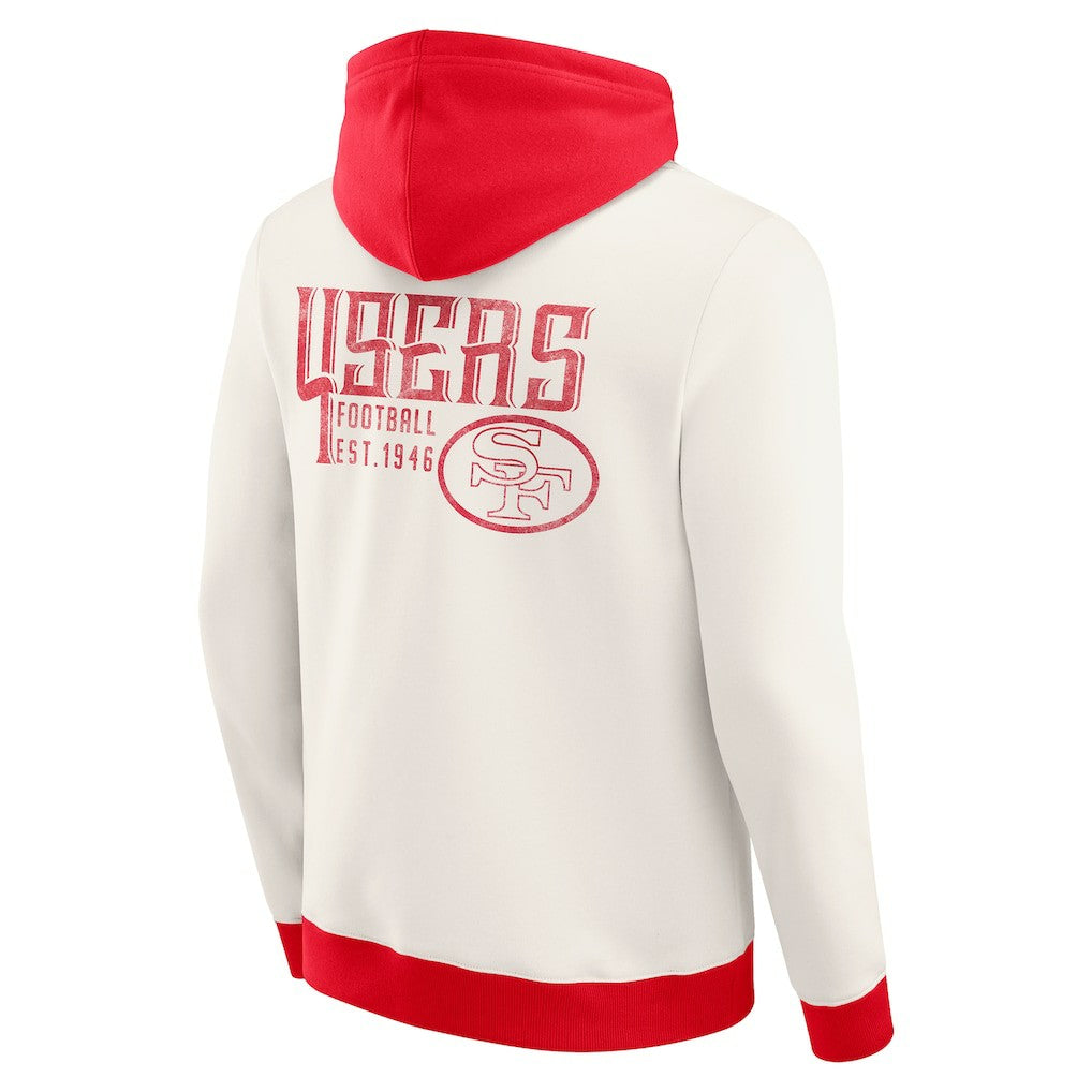 Fanatics San Francisco 49ers Darius Rucker Collection Distressed Graphics Full-Zip Hoodie Cream