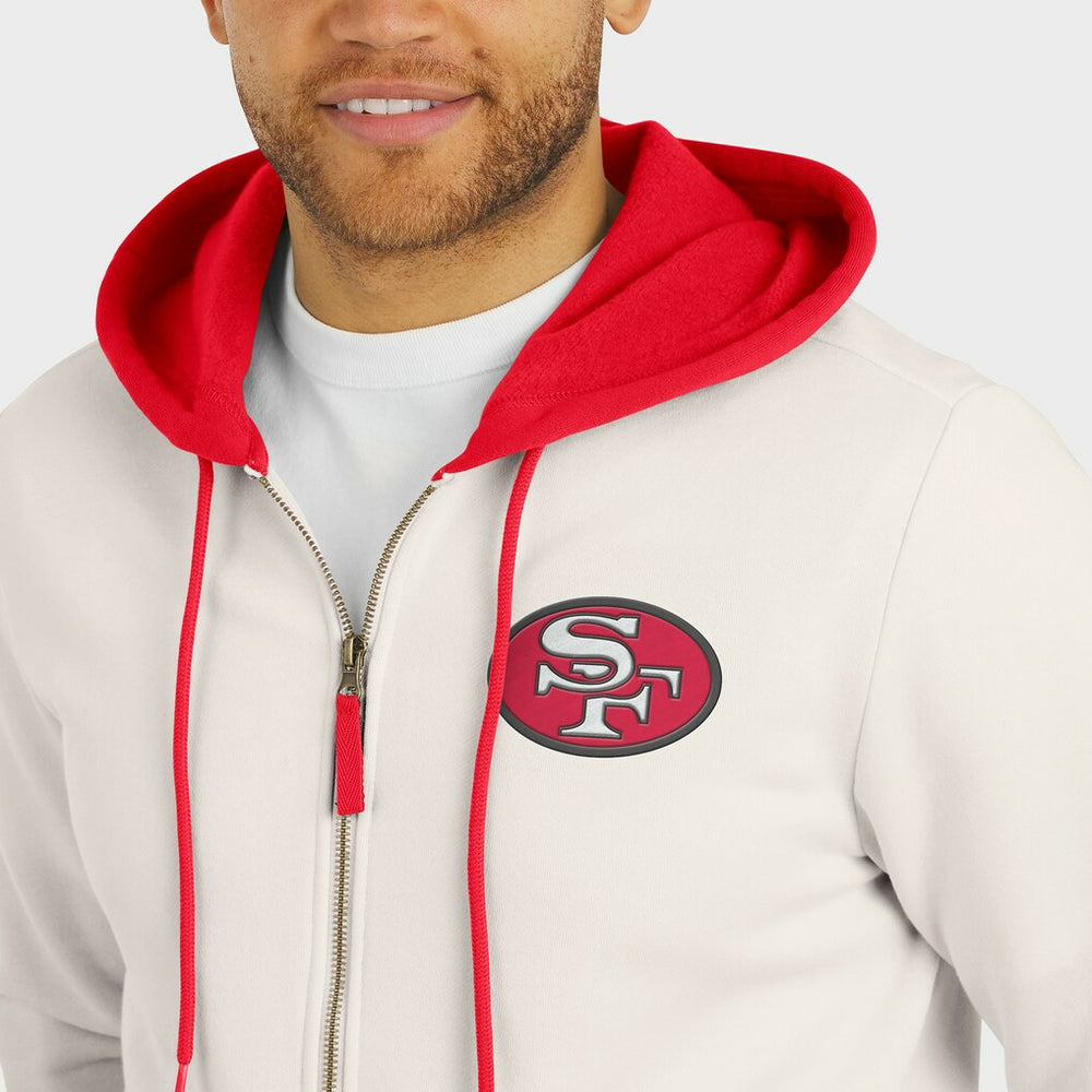 Fanatics San Francisco 49ers Darius Rucker Collection Distressed Graphics Full-Zip Hoodie Cream