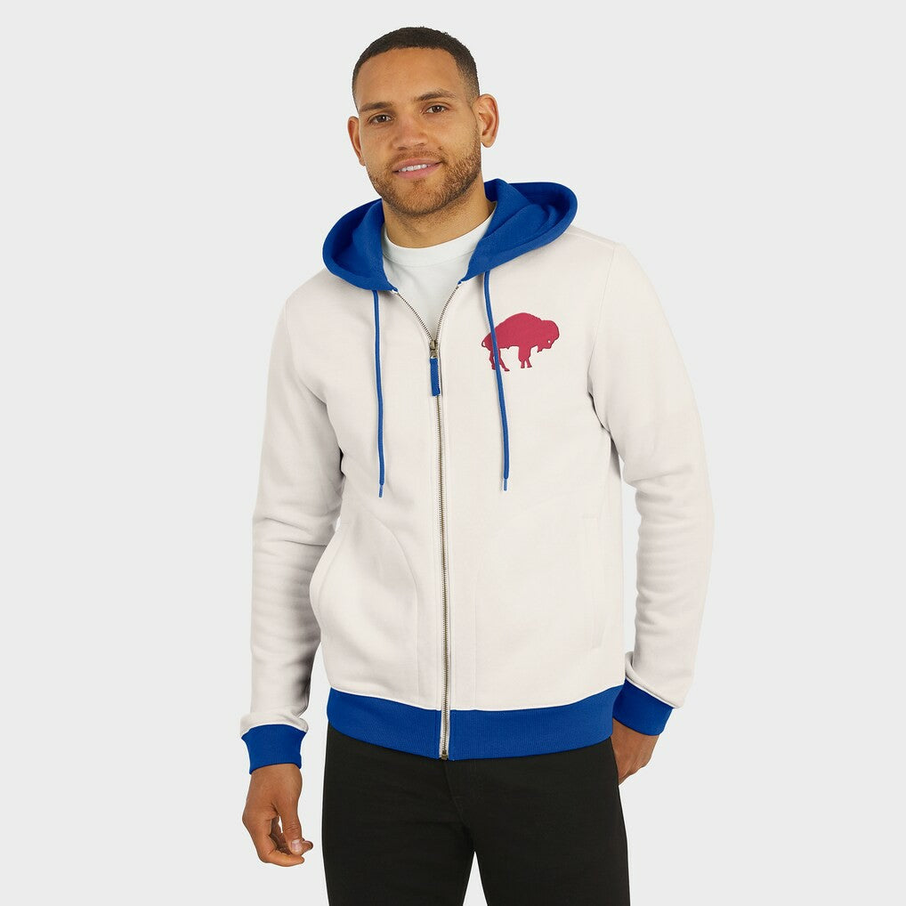 Fanatics Buffalo Bills Darius Rucker Collection Distressed Graphics Full-Zip Hoodie Cream