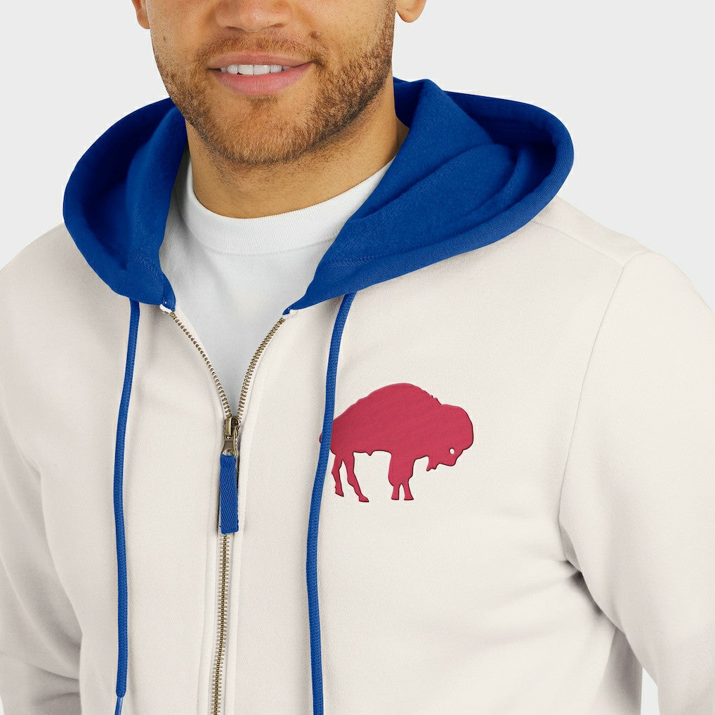 Fanatics Buffalo Bills Darius Rucker Collection Distressed Graphics Full-Zip Hoodie Cream