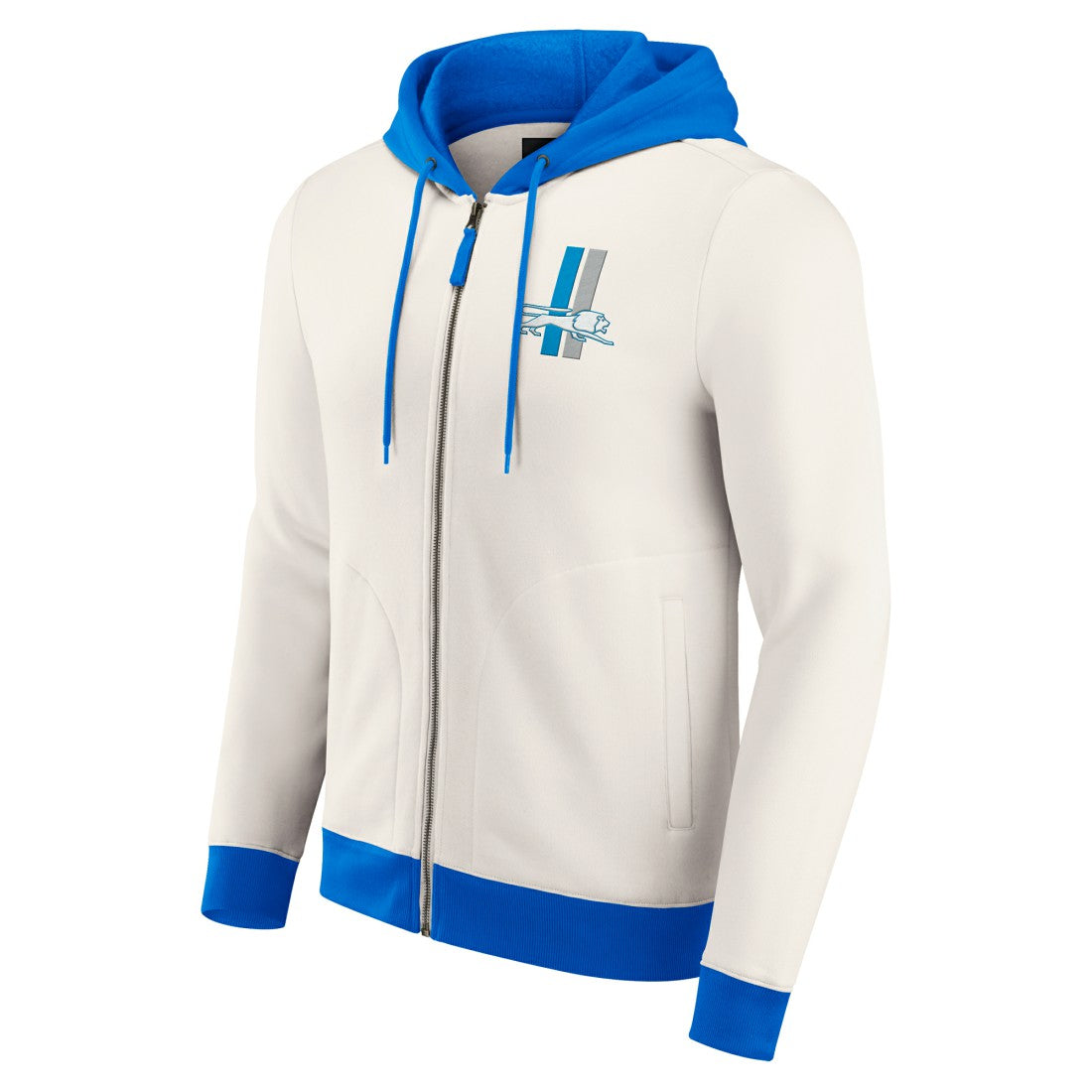 Fanatics Detroit Lions Darius Rucker Collection Distressed Graphics Full-Zip Hoodie Cream