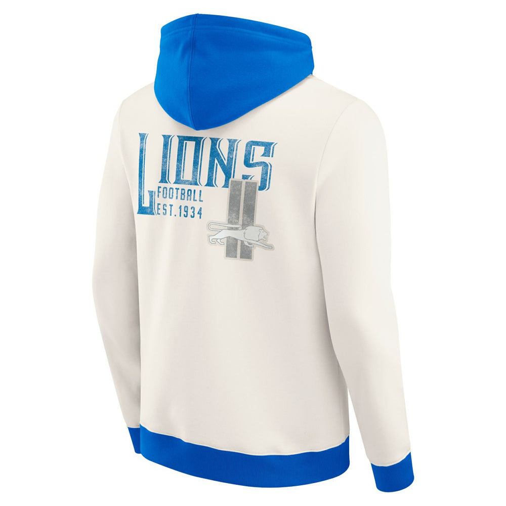 Fanatics Detroit Lions Darius Rucker Collection Distressed Graphics Full-Zip Hoodie Cream