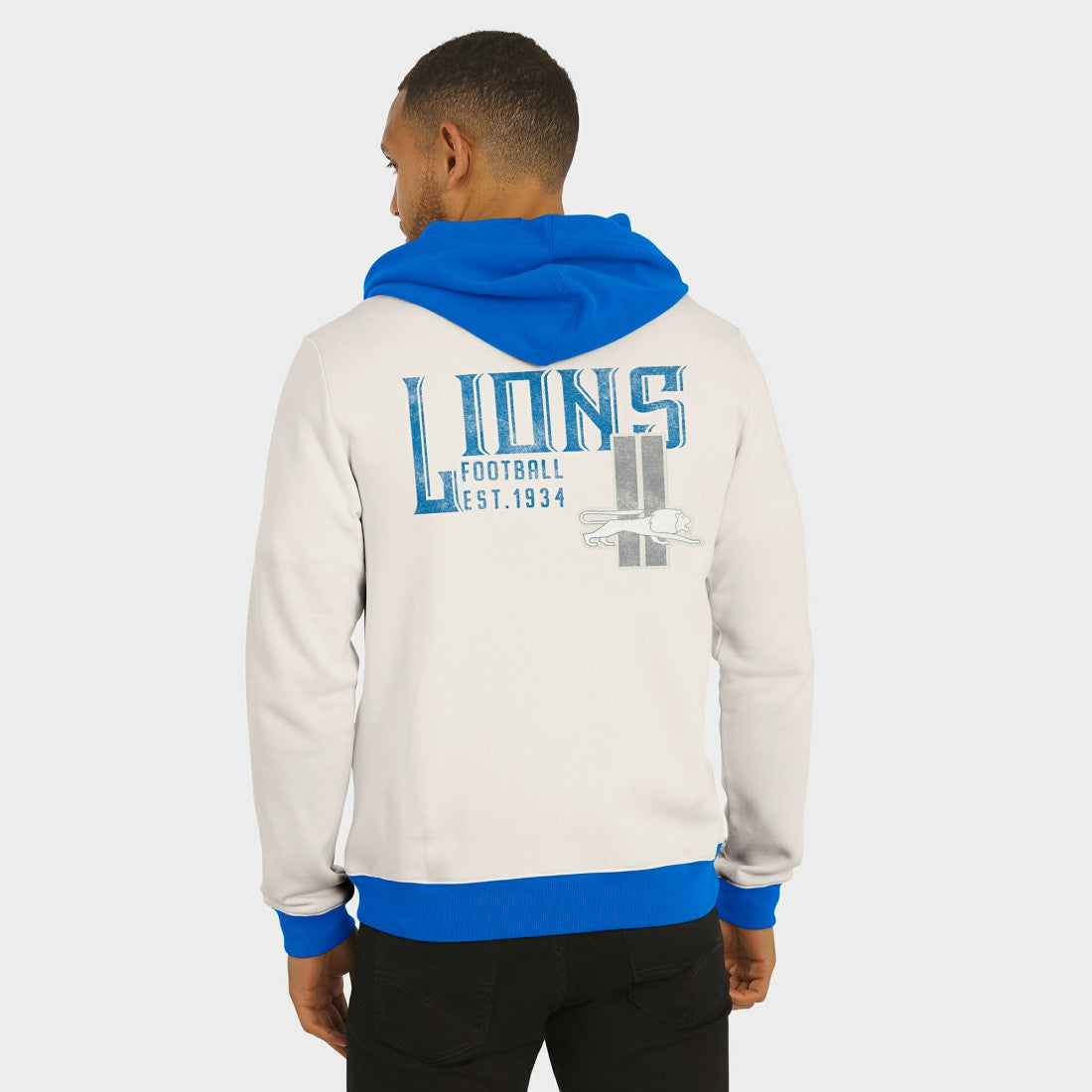 Fanatics Detroit Lions Darius Rucker Collection Distressed Graphics Full-Zip Hoodie Cream