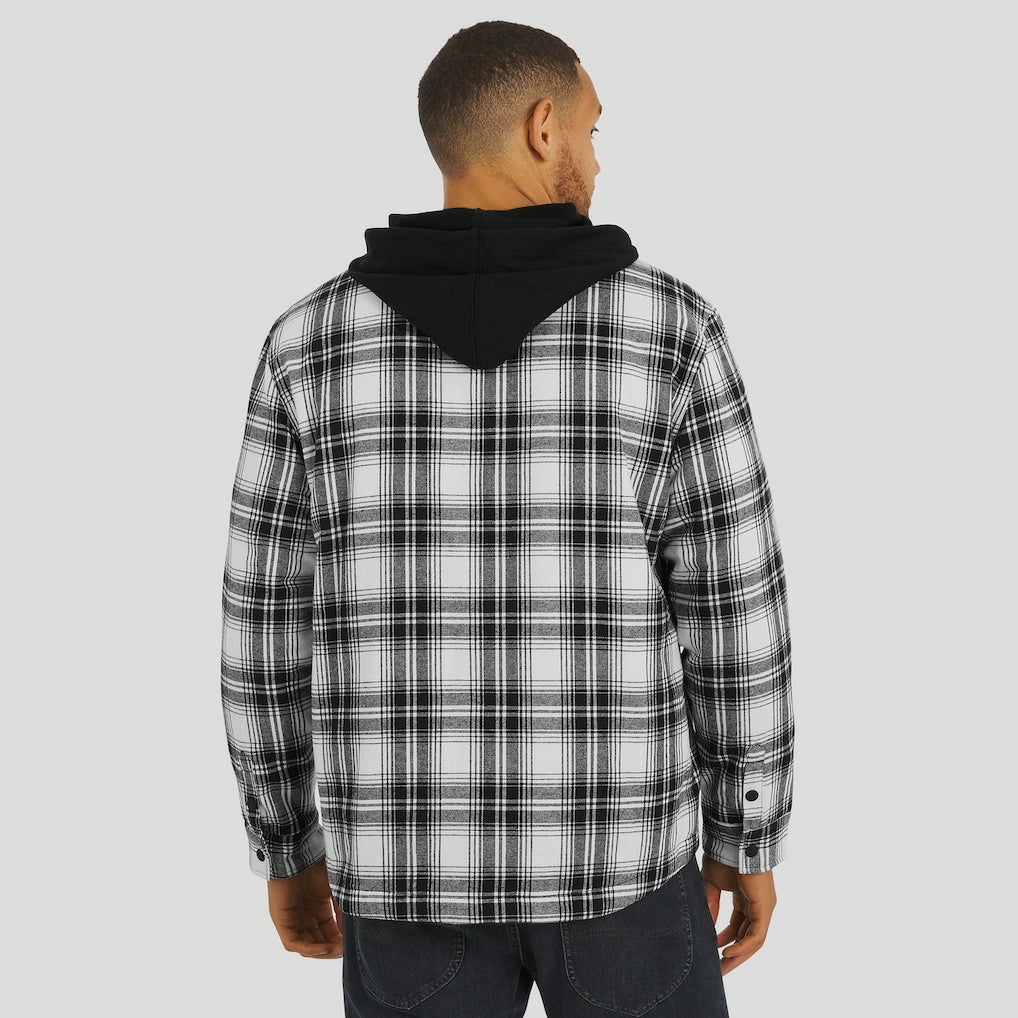 Fanatics Kansas City Chiefs NFL x Darius Rucker Collection Plaid Flannel Quilted Full-Snap Hooded Shacket Black
