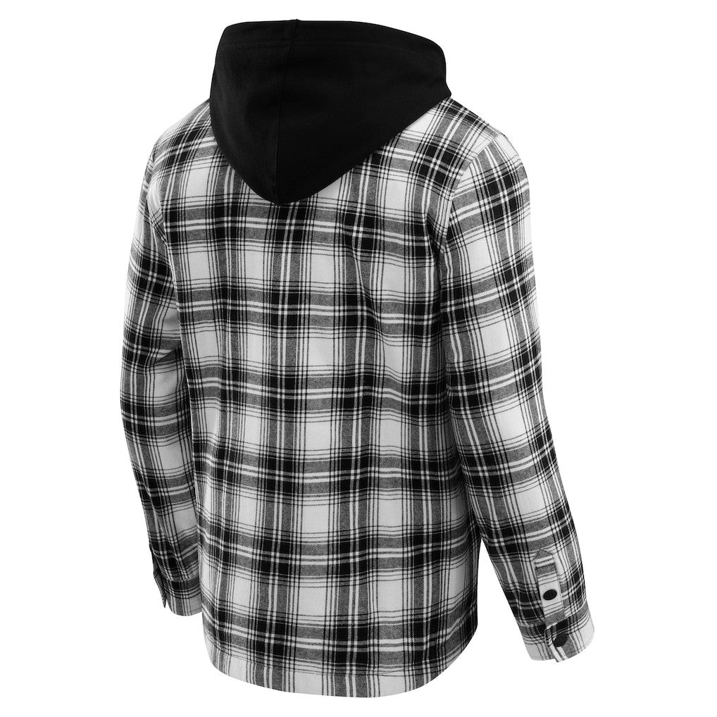 Fanatics Las Vegas Raiders NFL x Darius Rucker Collection Plaid Flannel Quilted Full-Snap Hooded Shacket Black