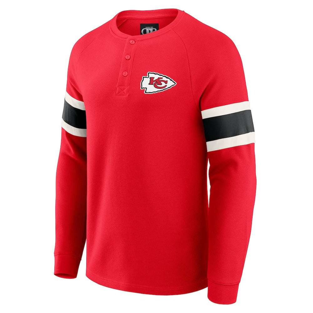 Fanatics Kansas City Chiefs Darius Rucker Collection Waffle-Knit Raglan Long Sleeve Henley T-Shirt Red