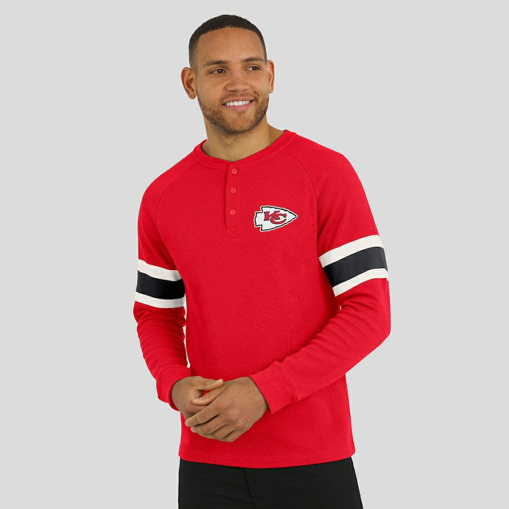 Fanatics Kansas City Chiefs Darius Rucker Collection Waffle-Knit Raglan Long Sleeve Henley T-Shirt Red