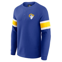 Fanatics Los Angeles Rams Darius Rucker Collection Waffle-Knit Raglan Long Sleeve Henley T-Shirt Royal
